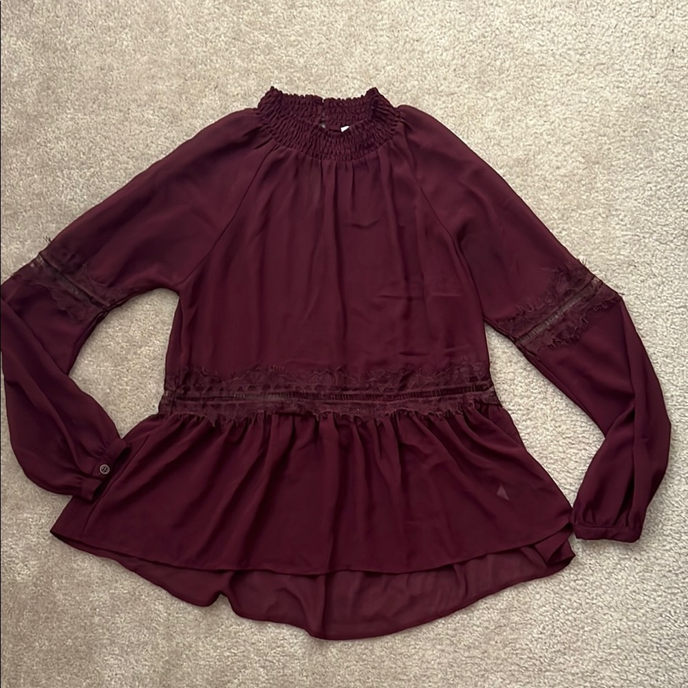 Elegant Burgundy Women's Top